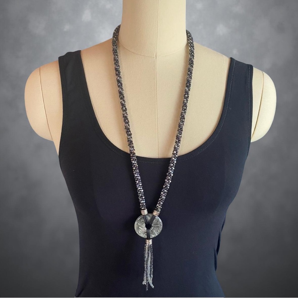 Elegant Silver Beaded Necklace